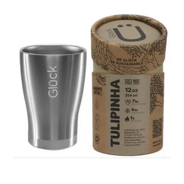 COPO TÉRMICO ROSSI SILVER STEEL GLUCK 354ML